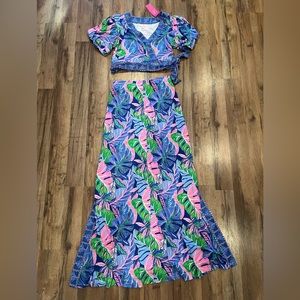 Lilly Pulitzer Sailynn Maxi Dress, Blue Grotto Beleaf in yourself NWT Size Small
